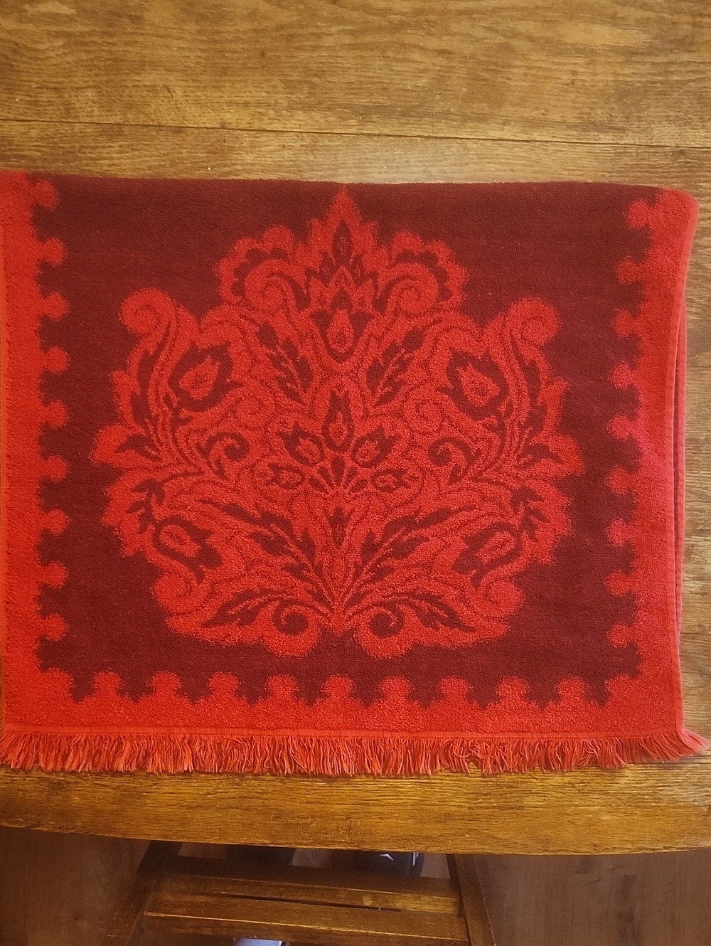 Red & Burgundy Vintage Towel